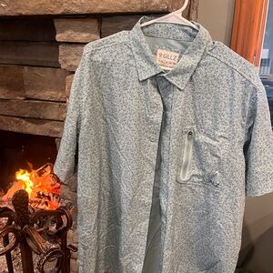 Gillz Men's Light Blue Casual Button Down Shirt